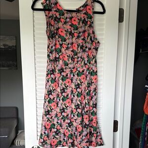 J. Crew Floral Midi Dress - Pink and Green